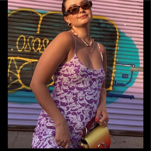 Purple Floral Mini Dress - Picture 2 of 6